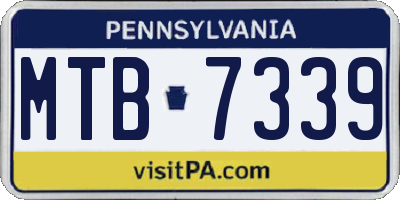 PA license plate MTB7339