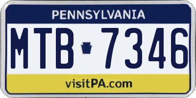 PA license plate MTB7346