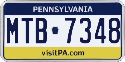PA license plate MTB7348