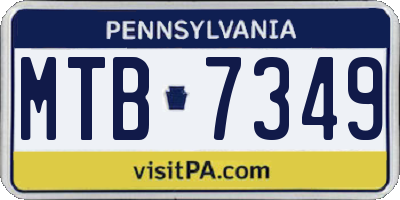 PA license plate MTB7349