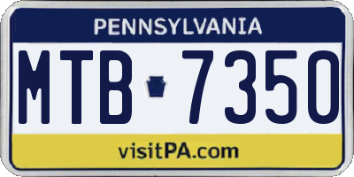 PA license plate MTB7350