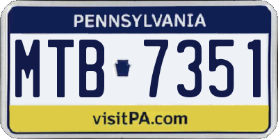 PA license plate MTB7351