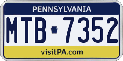 PA license plate MTB7352