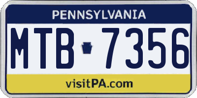 PA license plate MTB7356