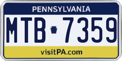 PA license plate MTB7359