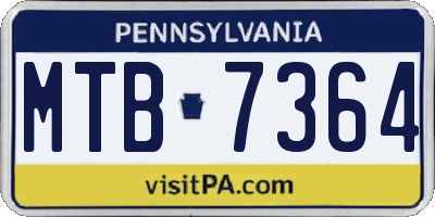 PA license plate MTB7364