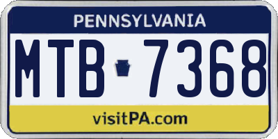 PA license plate MTB7368