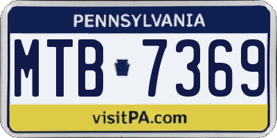 PA license plate MTB7369