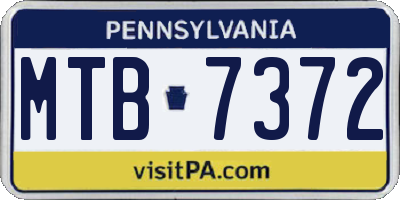 PA license plate MTB7372