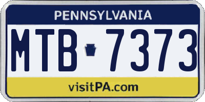 PA license plate MTB7373