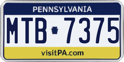 PA license plate MTB7375