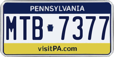 PA license plate MTB7377