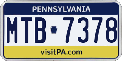 PA license plate MTB7378