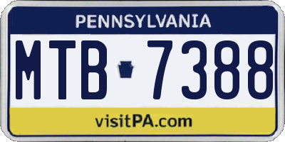 PA license plate MTB7388