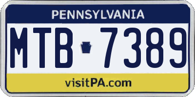 PA license plate MTB7389