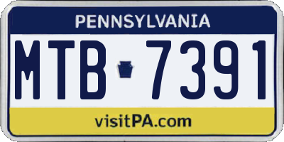 PA license plate MTB7391