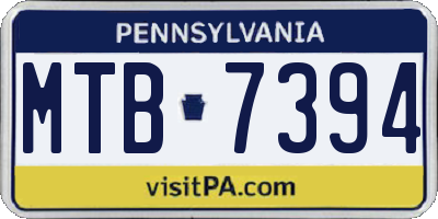 PA license plate MTB7394