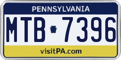 PA license plate MTB7396