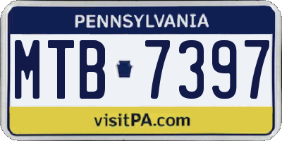 PA license plate MTB7397