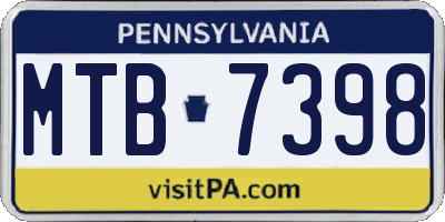 PA license plate MTB7398