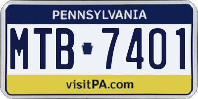 PA license plate MTB7401