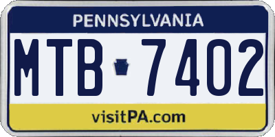 PA license plate MTB7402