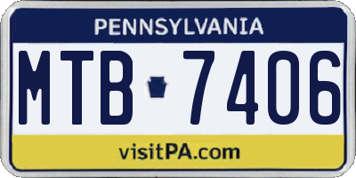 PA license plate MTB7406
