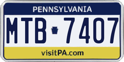 PA license plate MTB7407