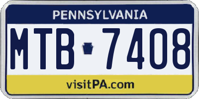 PA license plate MTB7408