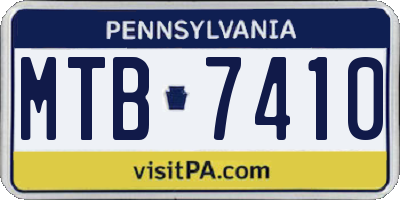 PA license plate MTB7410