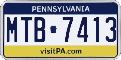 PA license plate MTB7413