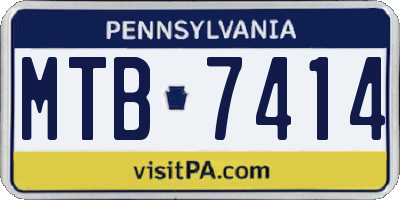 PA license plate MTB7414