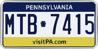 PA license plate MTB7415