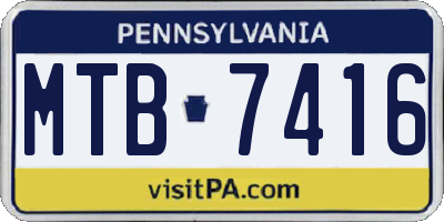 PA license plate MTB7416