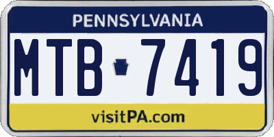 PA license plate MTB7419