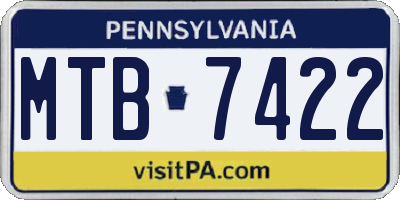PA license plate MTB7422