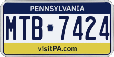 PA license plate MTB7424