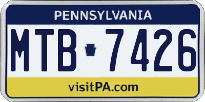 PA license plate MTB7426
