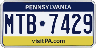 PA license plate MTB7429