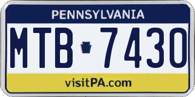 PA license plate MTB7430