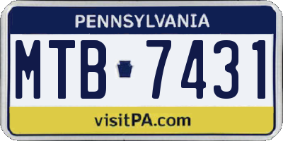 PA license plate MTB7431