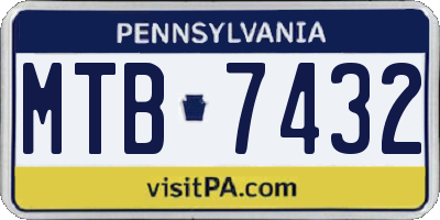 PA license plate MTB7432