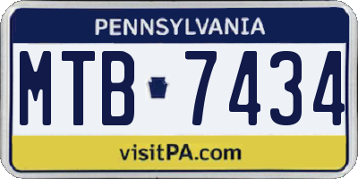 PA license plate MTB7434