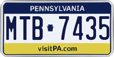 PA license plate MTB7435