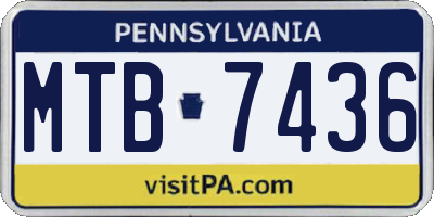 PA license plate MTB7436