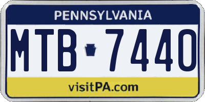 PA license plate MTB7440