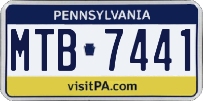 PA license plate MTB7441