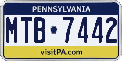 PA license plate MTB7442