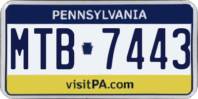PA license plate MTB7443