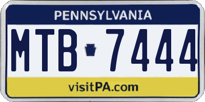 PA license plate MTB7444